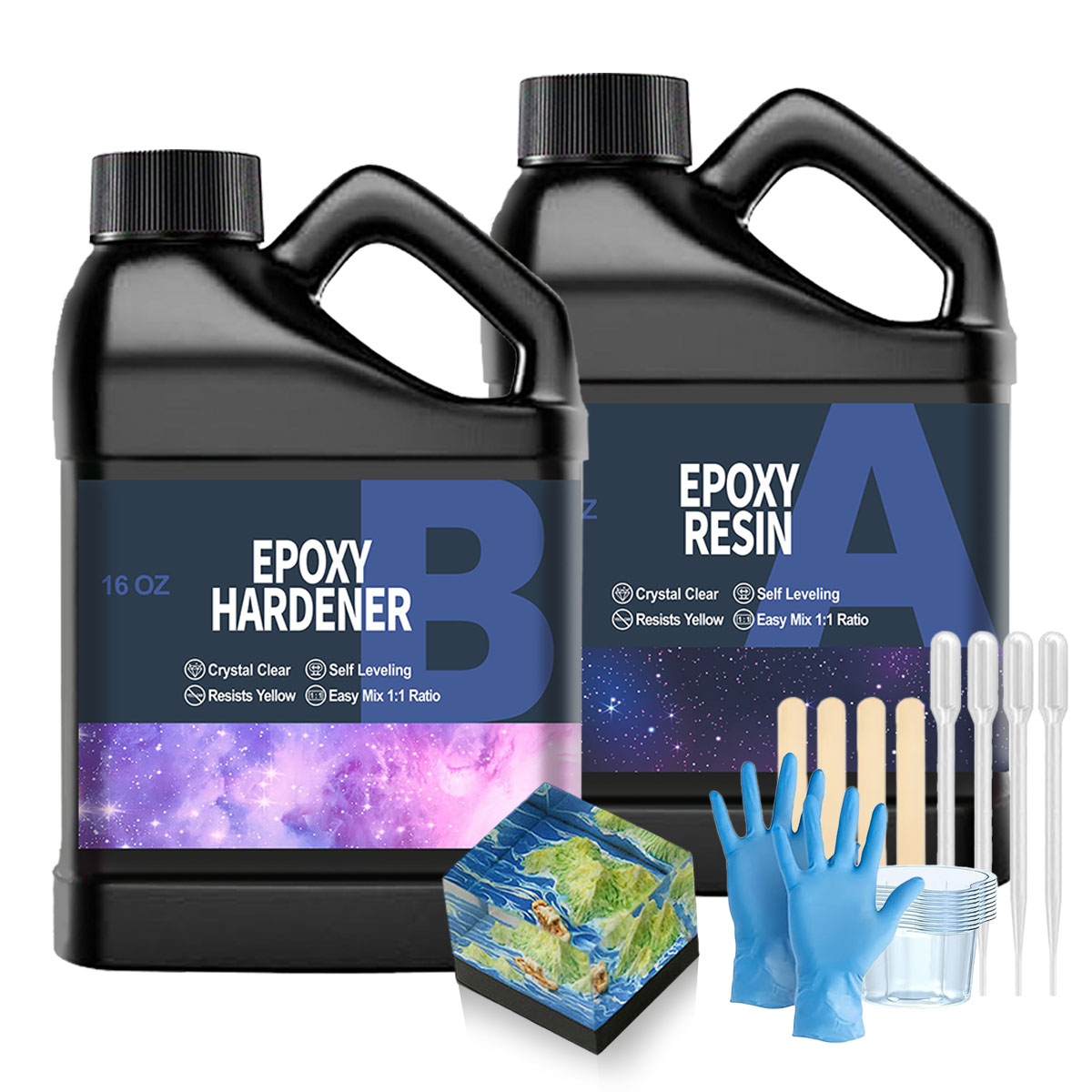 Resin Jewelry Kit - Zestaw przezroczystej żywicy epoksydowej 32OZ, nieżółknąca,
