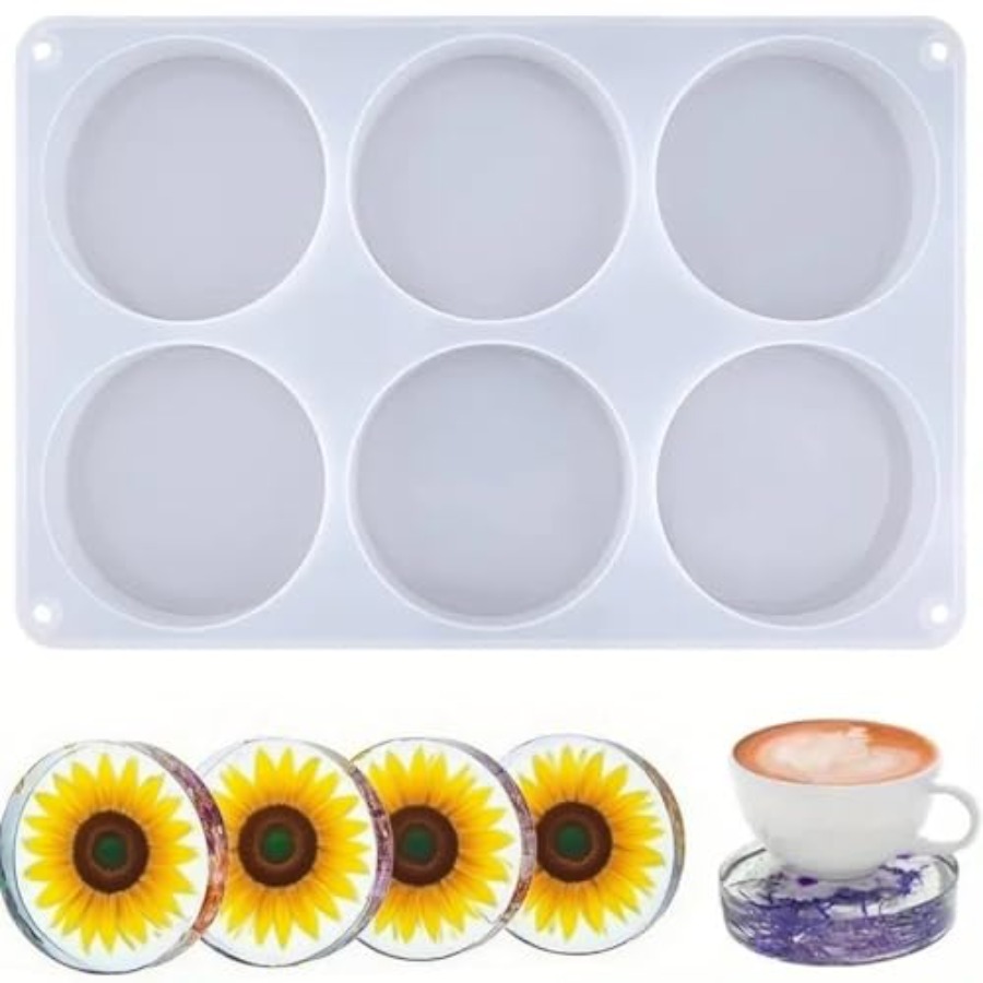 Flower Preservation Resin - Formy silikonowe do żywicy epoksydowej, 6-gniazdowe,