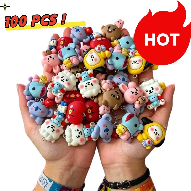Resin Crafts Diy - 7 szt. BT21 Żywiczne Charmsy z