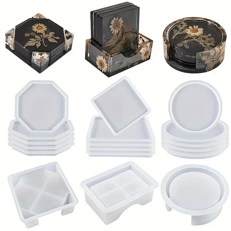 Serving Tray Mold - Zestaw form do żywicy Coaster zawiera