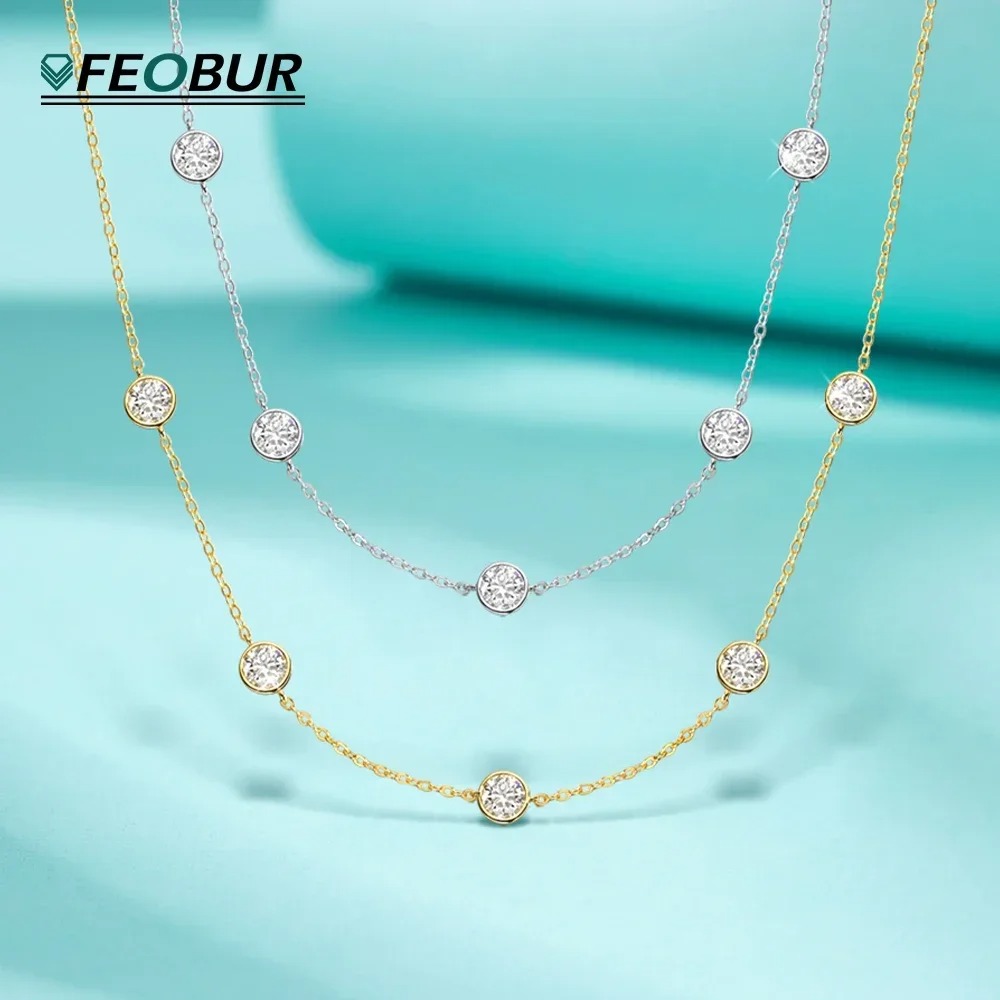 Bezels Set Pendant - GRA Certyfikowany naszyjnik z moissanitu 5