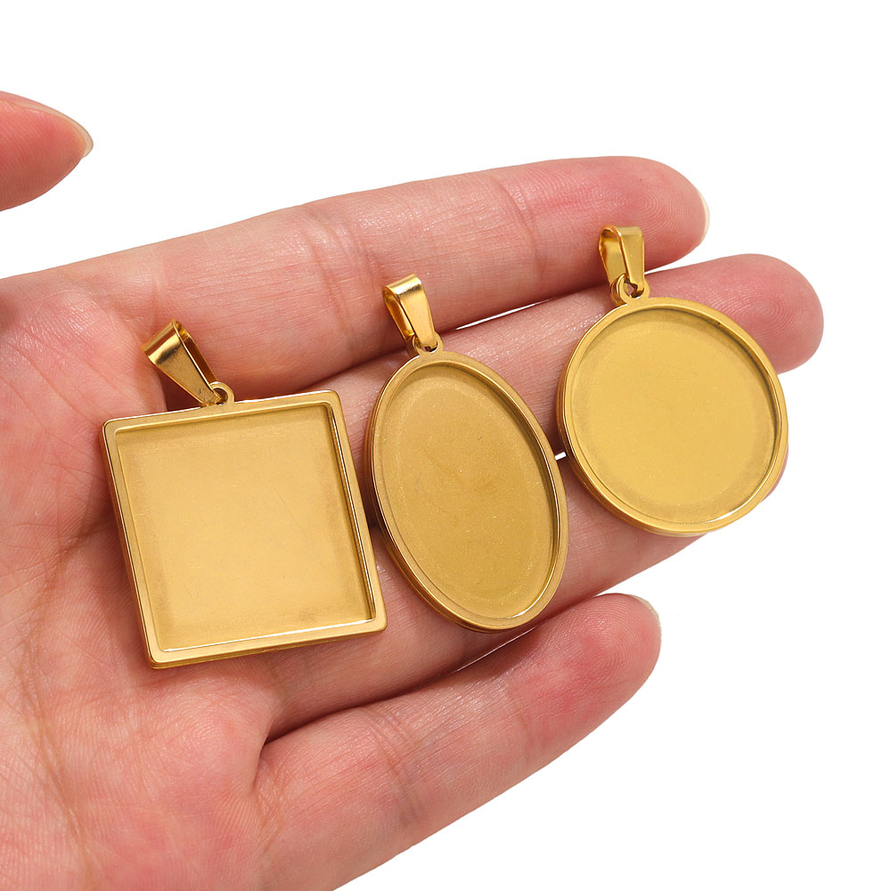 5 sztuk wisiorek ze stali nier – Bezels Set Pendant recenzja i cena