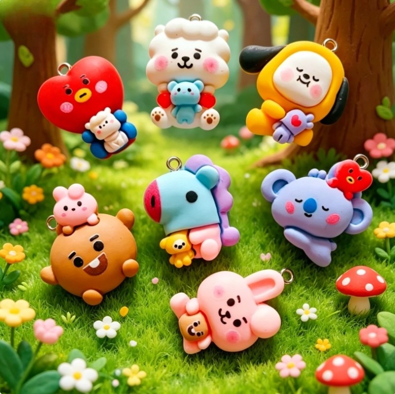 7 szt. BT21 Żywiczne Charmsy z – Resin Crafts Diy recenzja i cena