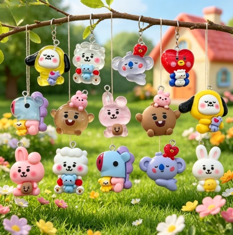 7 szt. BT21 Żywiczne Charmsy z – Resin Crafts Diy recenzja i cena